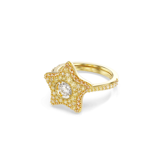 Sublima ring, Round cut, Star, Multicolored, 18K gold finish