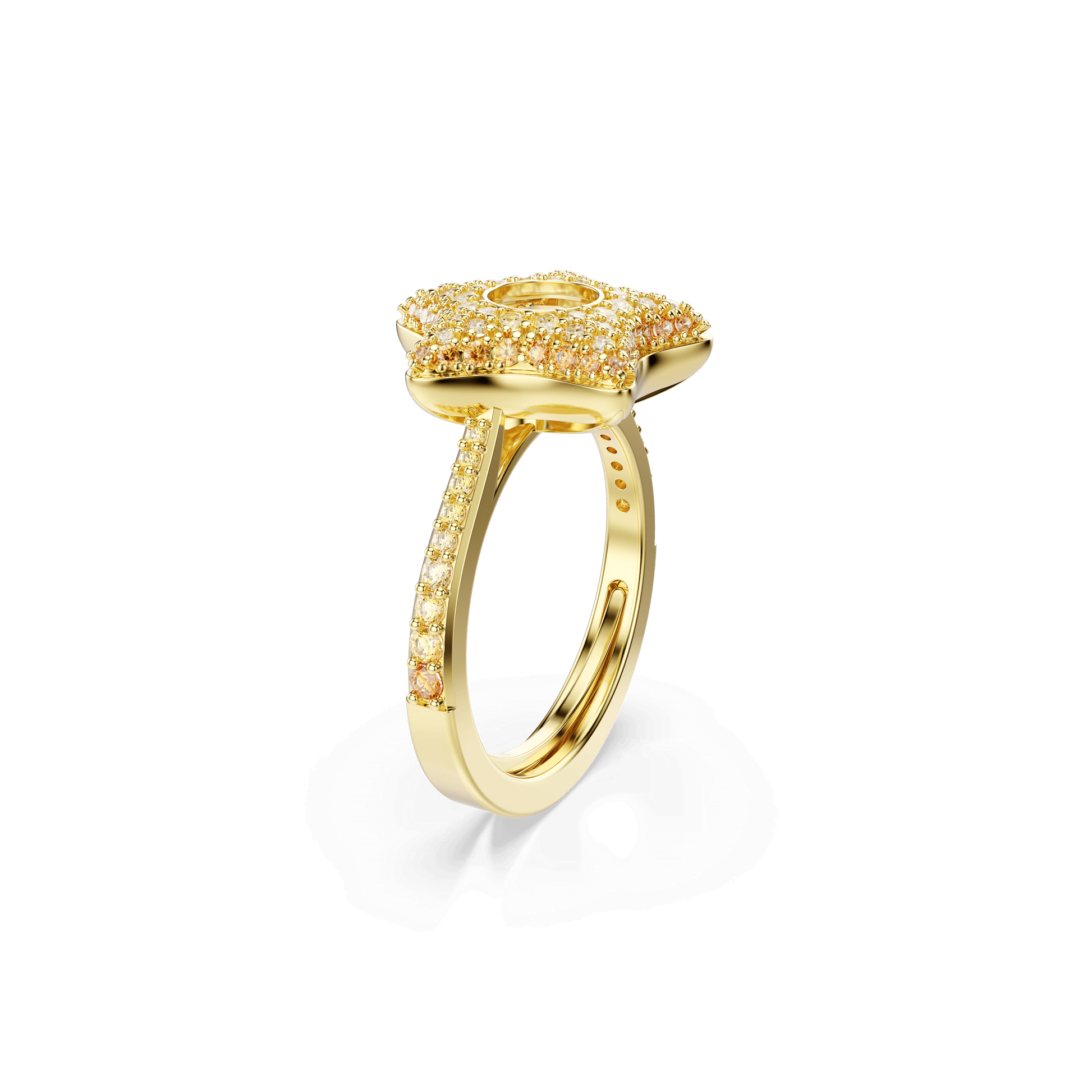 Sublima ring, Round cut, Star, Multicolored, 18K gold finish