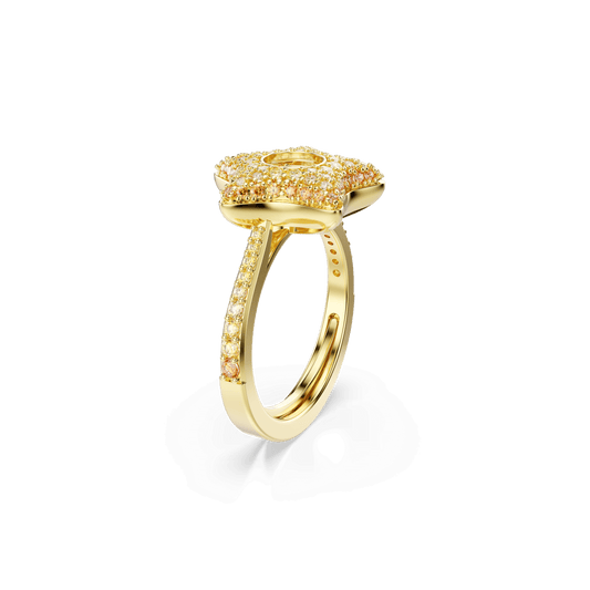 Sublima ring, Round cut, Star, Multicolored, 18K gold finish