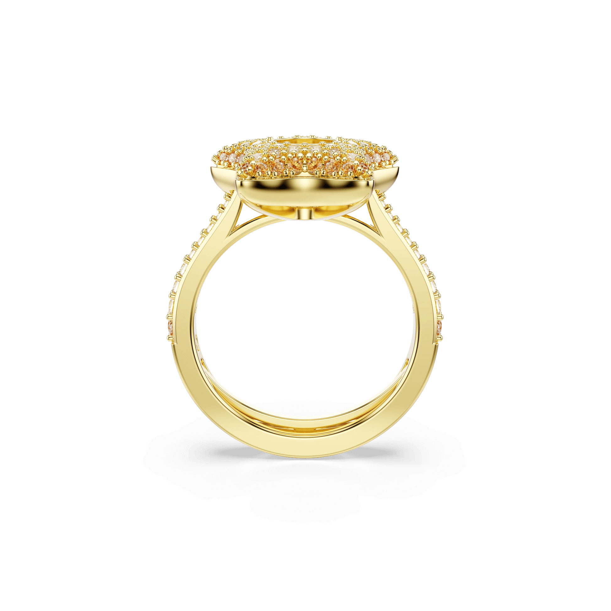 Sublima ring, Round cut, Star, Multicolored, 18K gold finish
