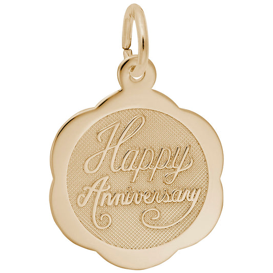 Happy Anniversary Scalloped Disc Charm for Memorable Celebrations 5791