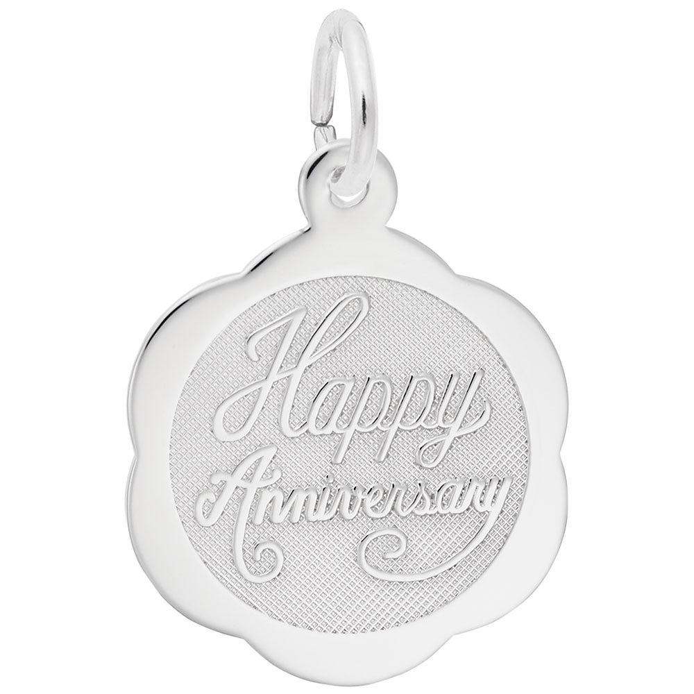 Happy Anniversary Scalloped Disc Charm for Memorable Celebrations 5791