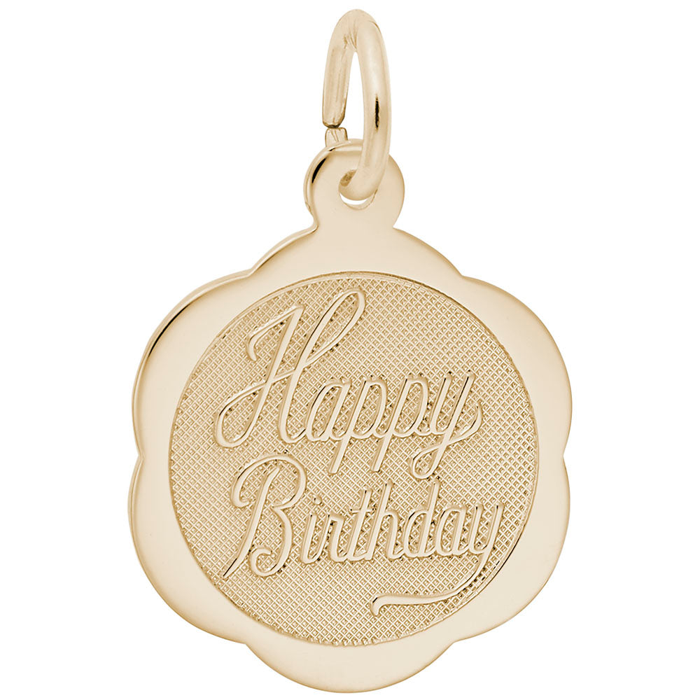 Happy Birthday Scalloped Disc Charm for Special Occasions 5792