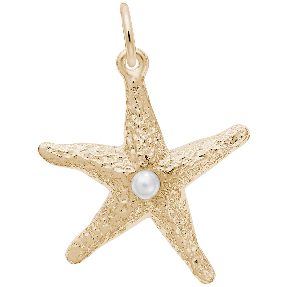 Starfish with Pearl Charm - Nautical Sea Life Jewelry Accessory 6027