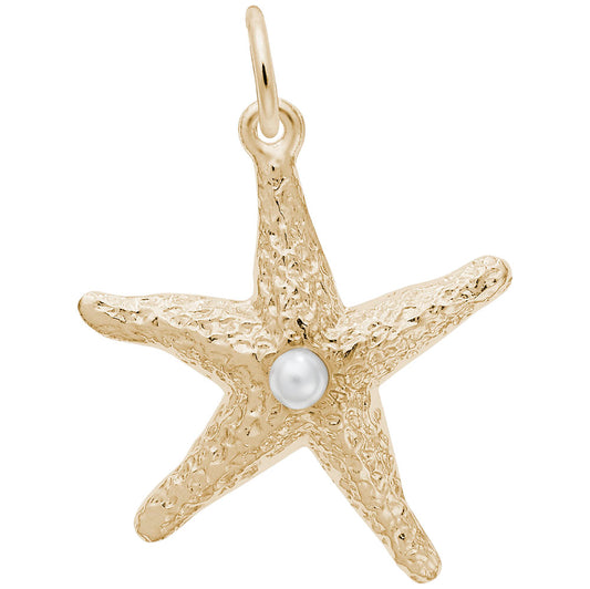 Starfish with Pearl Charm - Nautical Sea Life Jewelry Accessory 6027