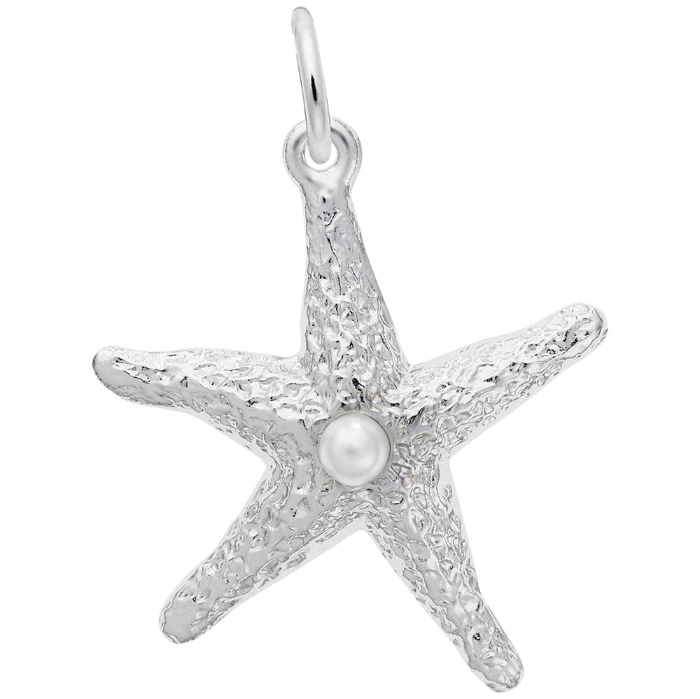 Starfish with Pearl Charm - Nautical Sea Life Jewelry Accessory 6027