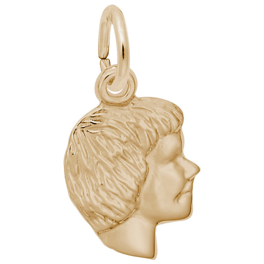 Girls' Head Accent Charm - Elegant Silhouette Disc Jewelry 6047