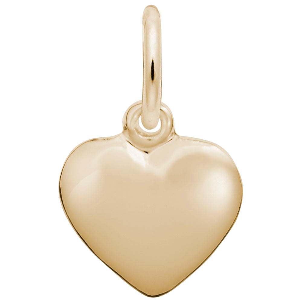 Small Puffy Heart Charm - Elegant Silver Pendant for Jewelry 6086