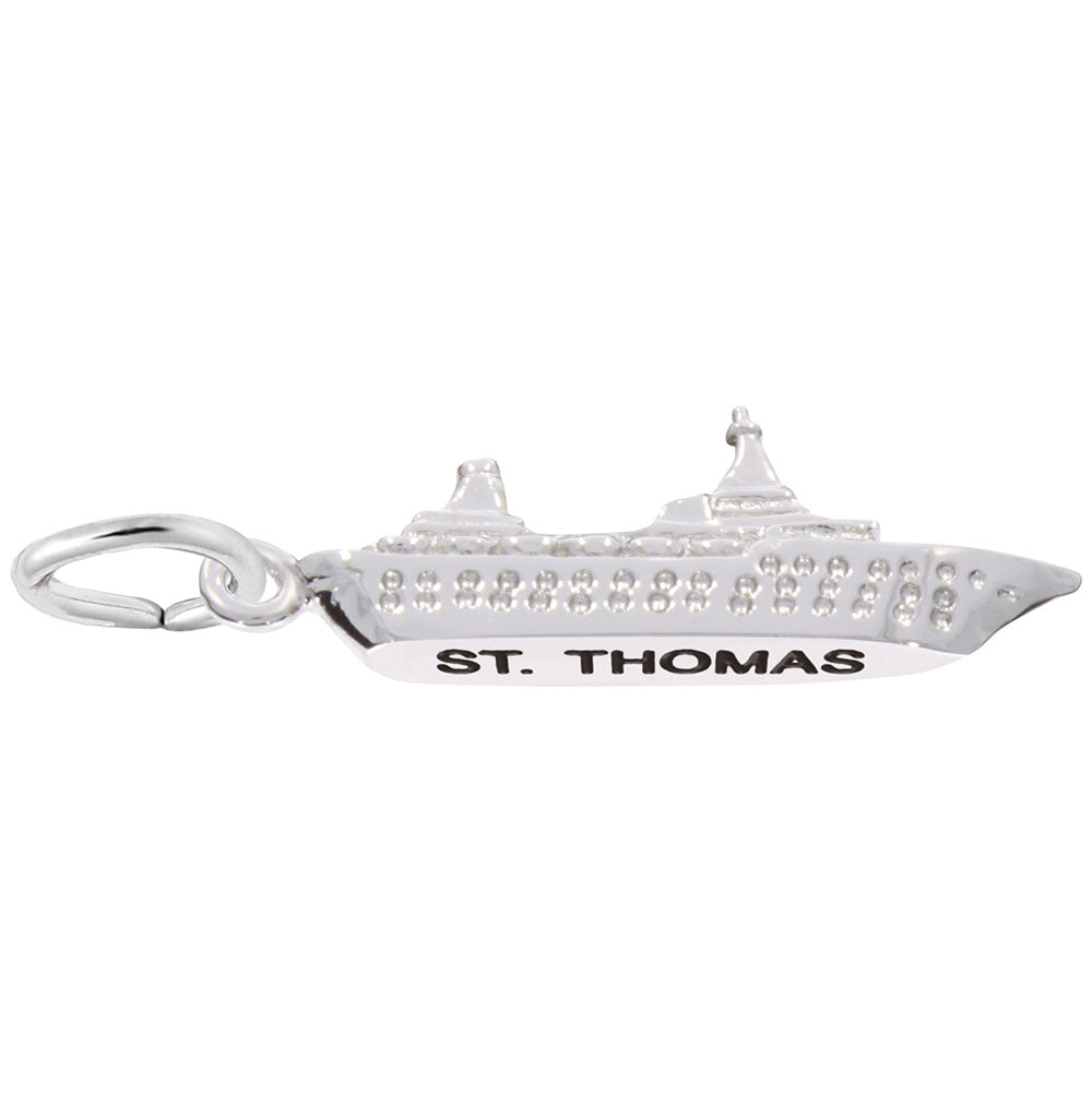 St. Thomas Cruise Ship Charm - Travel Island Jewelry Keepsake 6105