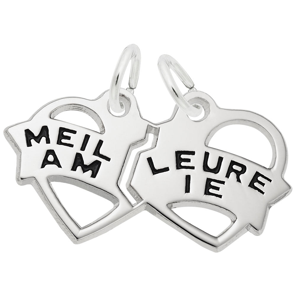 Meilleure Amie Break Apart Heart Charm for Best Friends Gift 6113