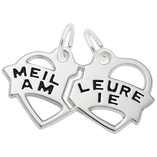 Meilleure Amie Break Apart Heart Charm for Best Friends Gift 6113
