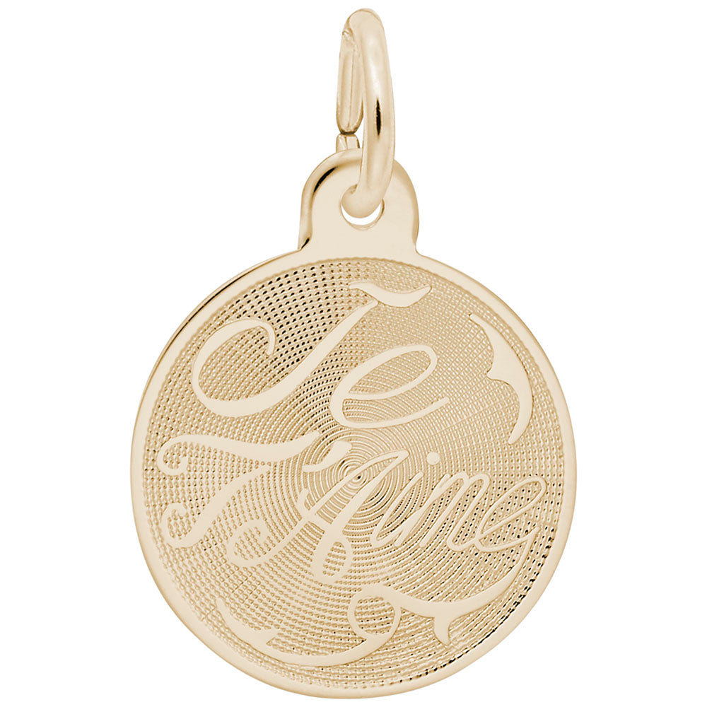 Je T'aime Disc Charm - France Travel Souvenir Jewelry Gift 6118