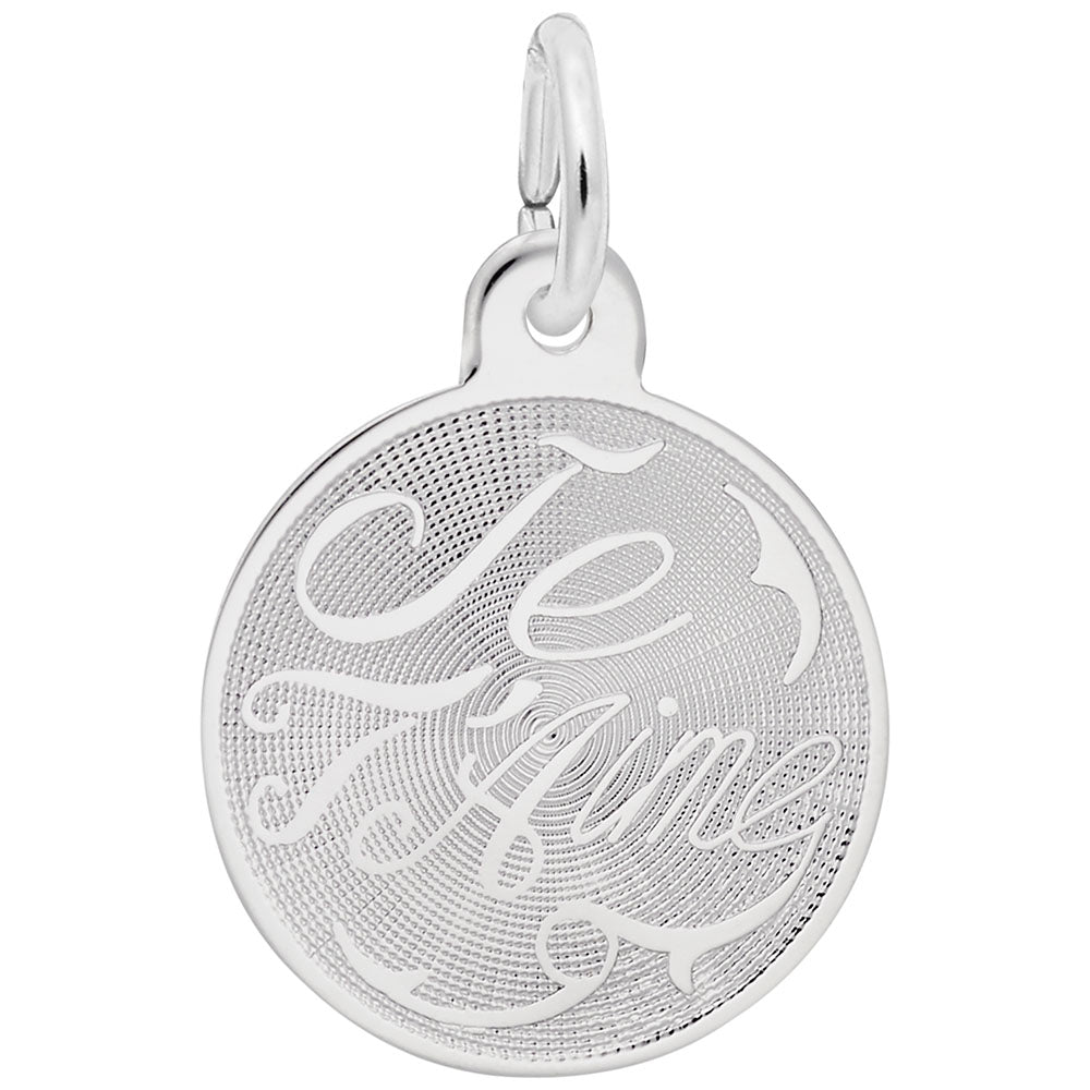 Je T'aime Disc Charm - France Travel Souvenir Jewelry Gift 6118