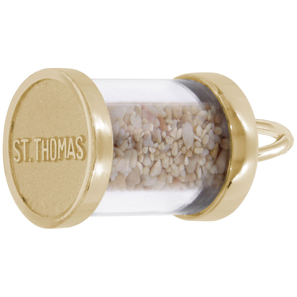 St. Thomas Sand Capsule Charm - Unique Travel Keepsake Jewelry 6120