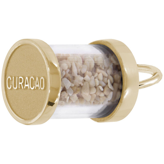 Curacao Sand Capsule Charm - Unique Island Souvenir Jewelry 6122