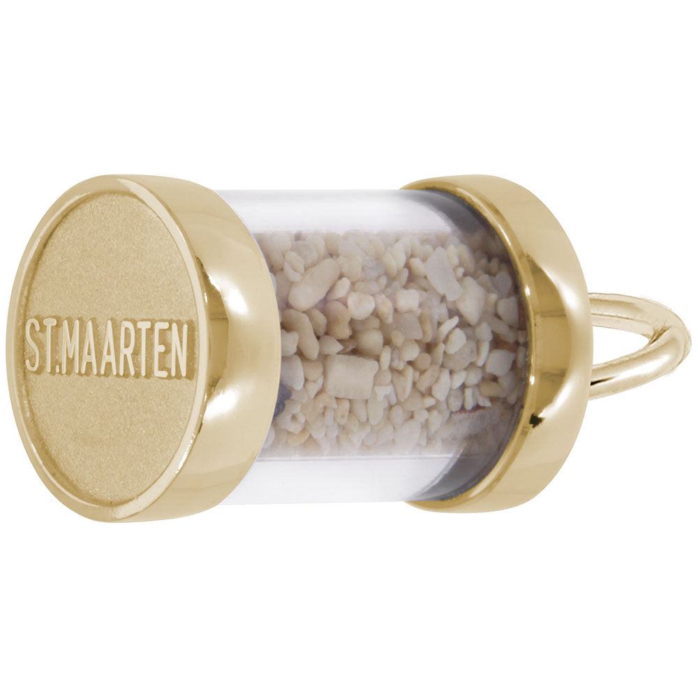 St. Maarten Sand Capsule Charm - Unique Travel Keepsake Jewelry 6123