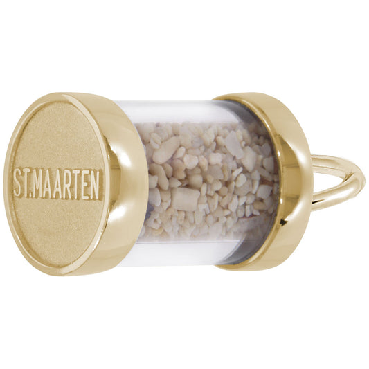 St. Maarten Sand Capsule Charm - Unique Travel Keepsake Jewelry 6123