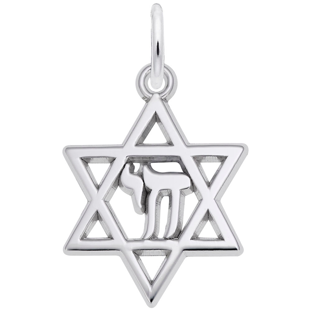 Chai Star of David Charm - Meaningful Religious Jewelry Gift 6132