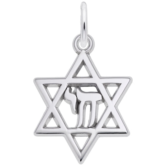 Chai Star of David Charm - Meaningful Religious Jewelry Gift 6132