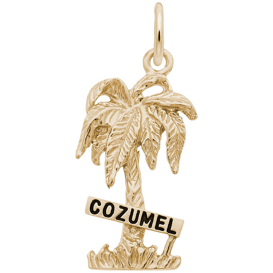 Cozumel Palm Tree Charm - Tropical Travel Souvenir Jewelry 6155