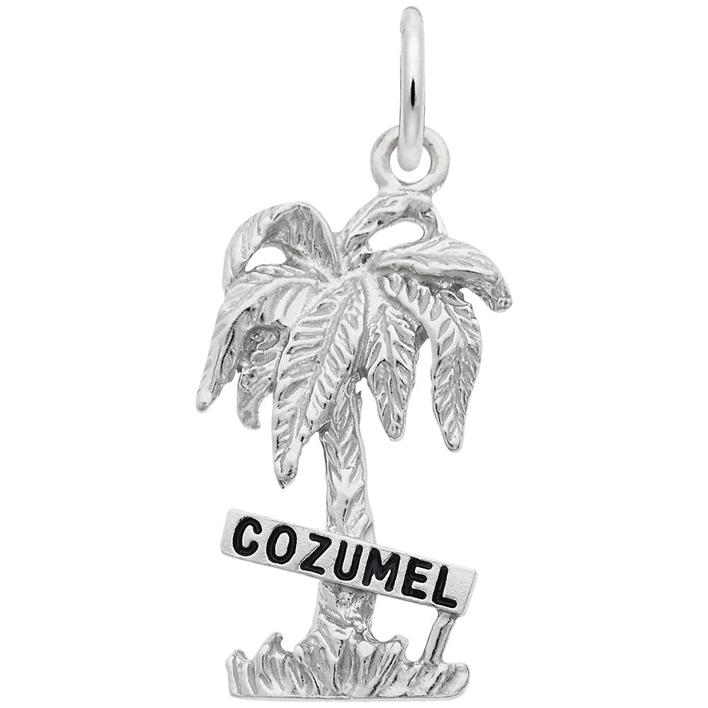 Cozumel Palm Tree Charm - Tropical Travel Souvenir Jewelry 6155