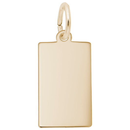 Personalized Small Rectangle Dog Tag Charm for Pet Identification 6184