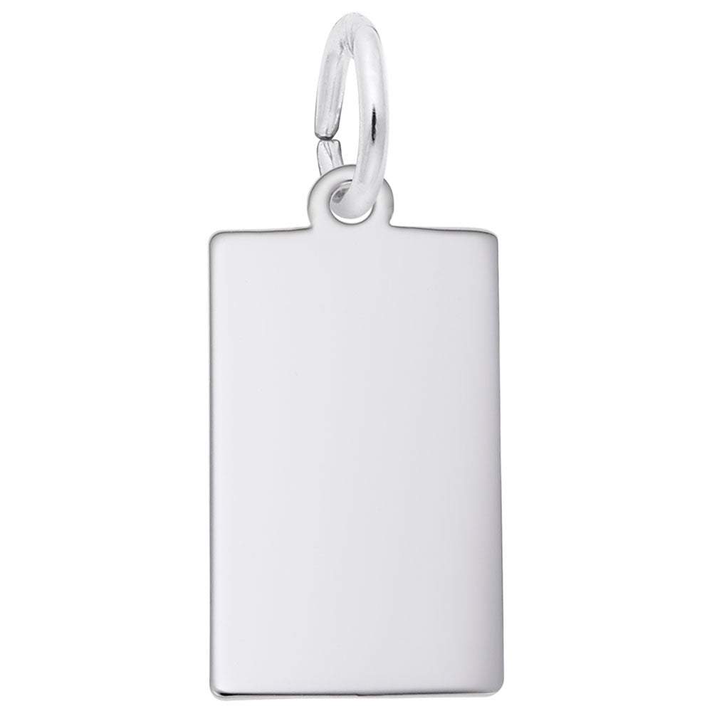 Personalized Small Rectangle Dog Tag Charm for Pet Identification 6184