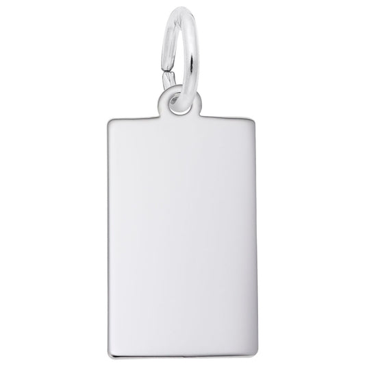 Personalized Small Rectangle Dog Tag Charm for Pet Identification 6184
