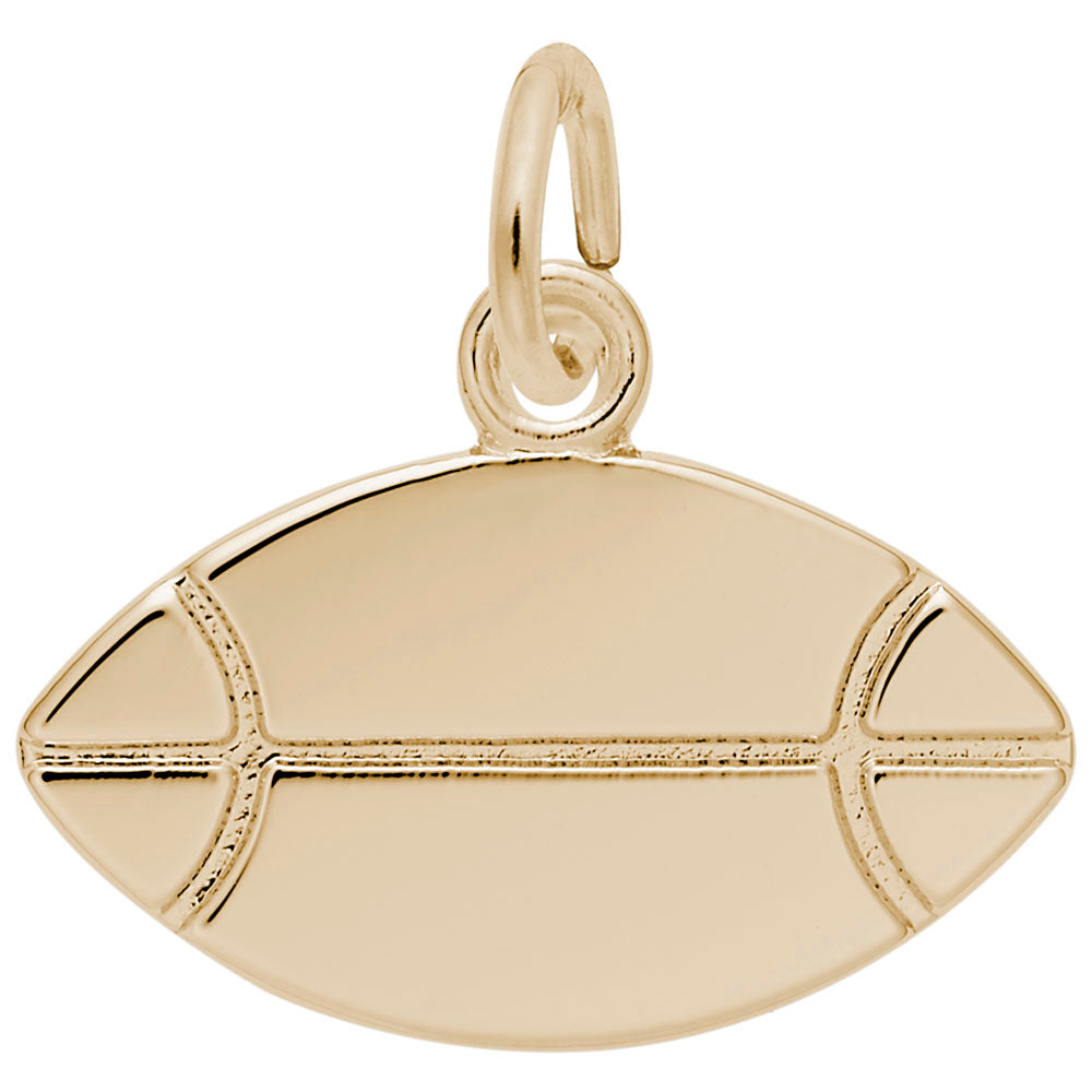 Personalized Flat Rugby Ball Charm - Custom Engravable Keepsake 6211