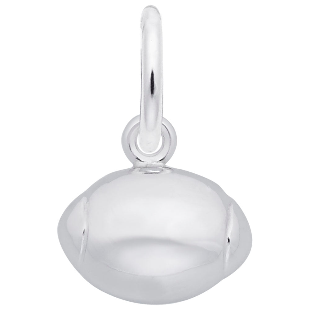 Rugby Ball Charm - Sterling Silver Sports Jewelry for Fans 6212