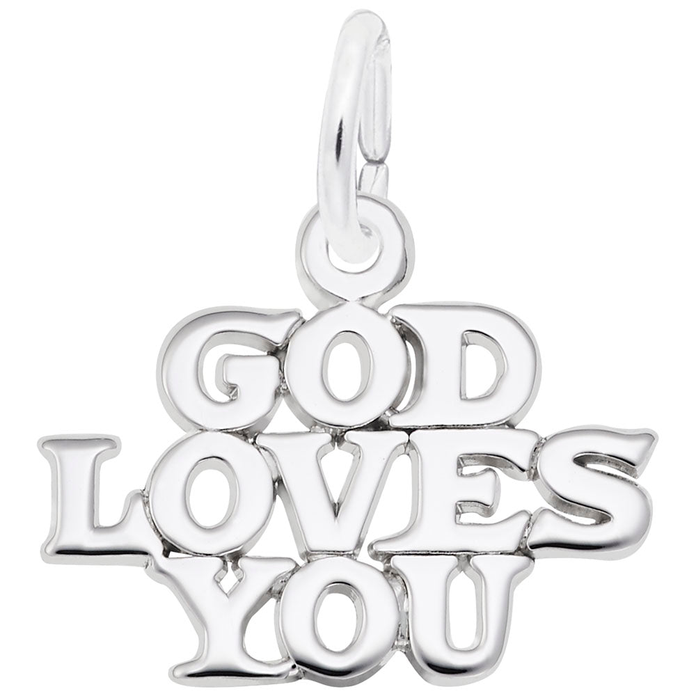 God Loves You Charm - Inspirational Religious Jewelry Gift 6228