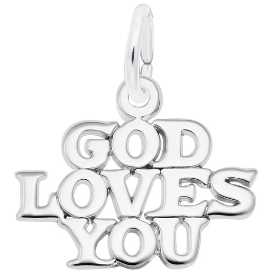 God Loves You Charm - Inspirational Religious Jewelry Gift 6228