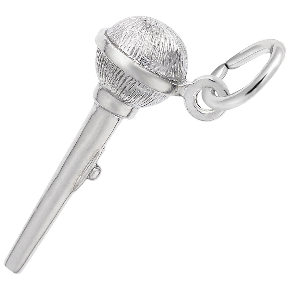 Sterling Silver Microphone Charm for Music Lovers & Collectors 6233