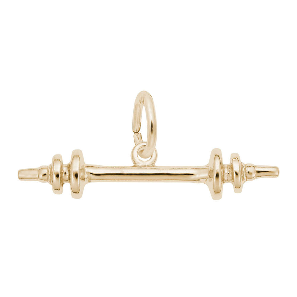 Barbell Accent Charm for Fitness Enthusiasts - Rembrandt Charms 6234