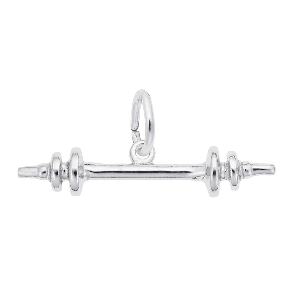 Barbell Accent Charm for Fitness Enthusiasts - Rembrandt Charms 6234