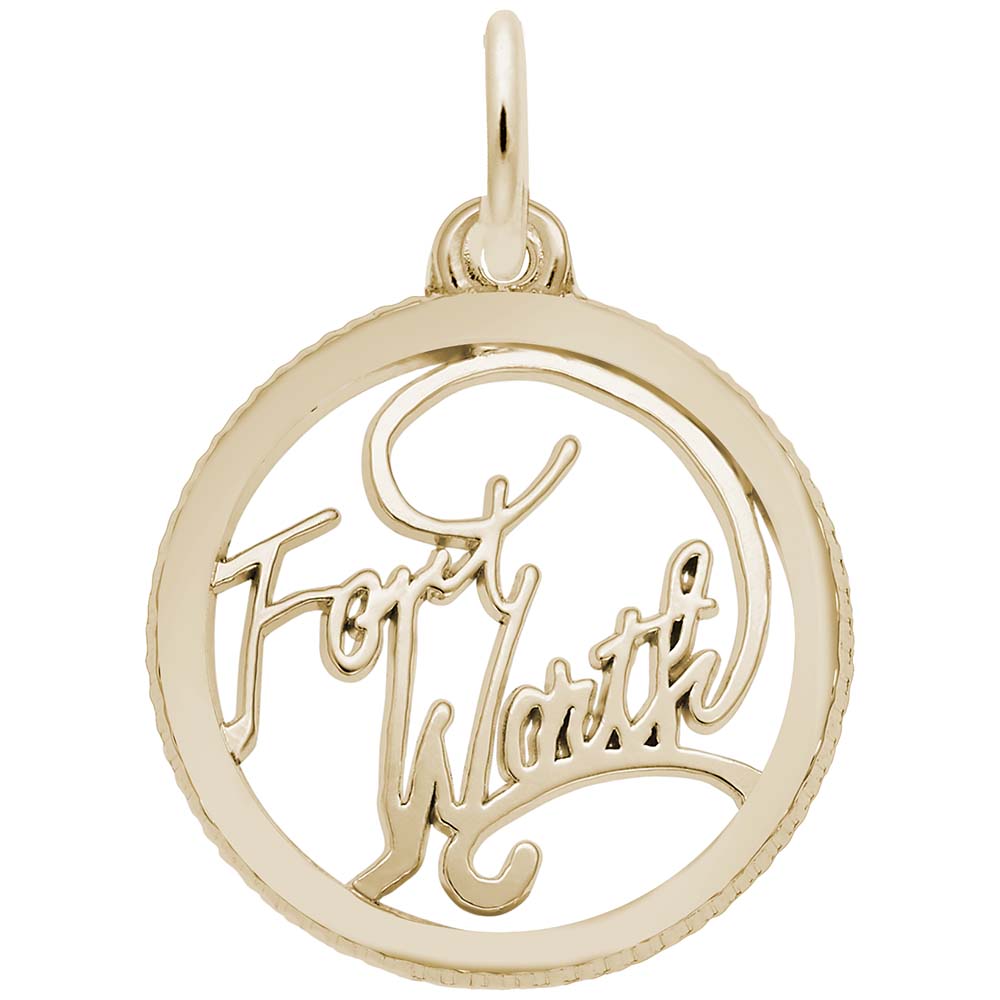 Fort Worth Disc Charm - Texas Travel Souvenir Jewelry Gift 6254