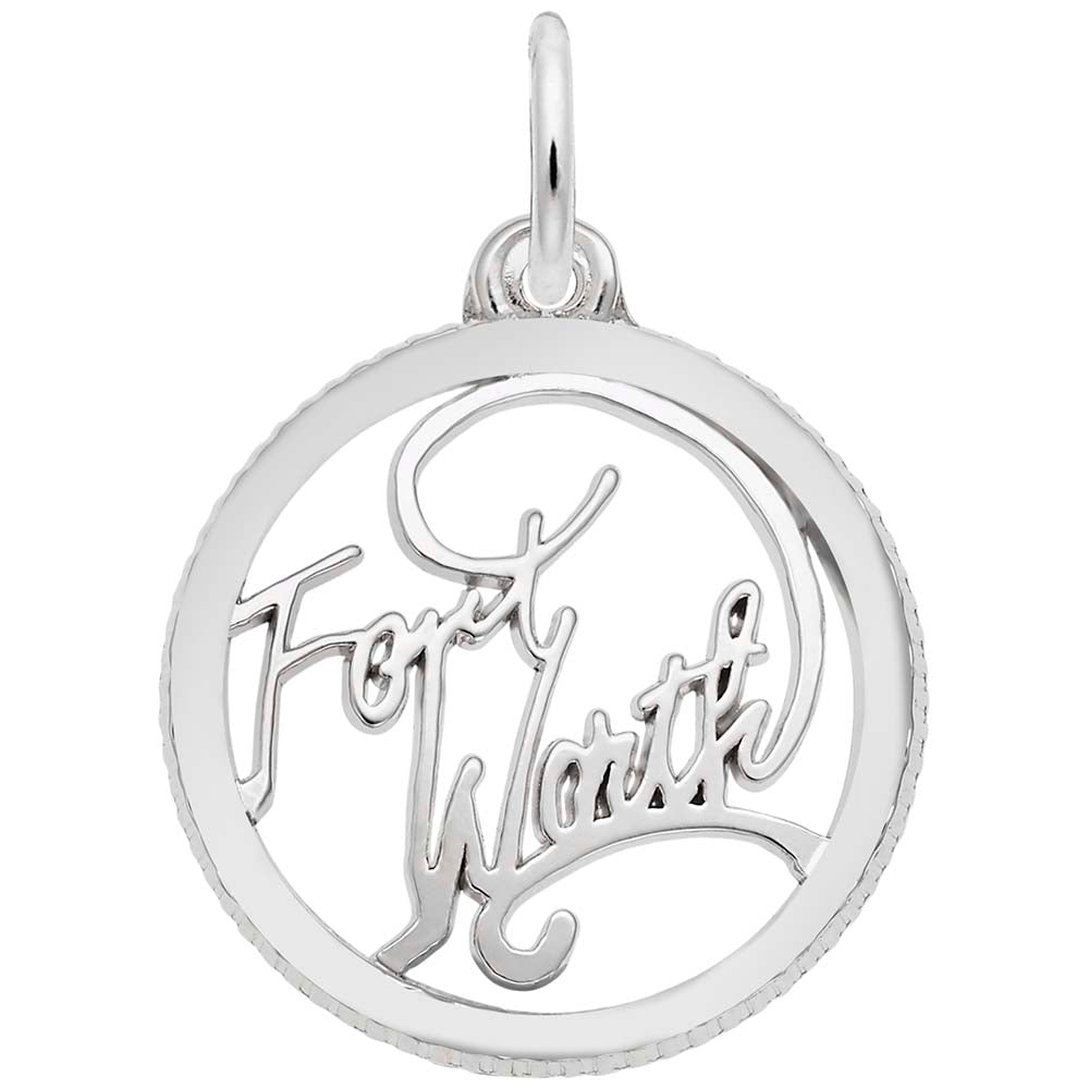 Fort Worth Disc Charm - Texas Travel Souvenir Jewelry Gift 6254