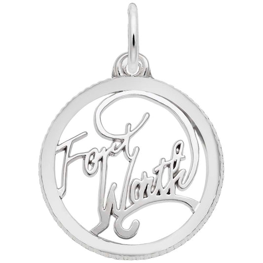 Fort Worth Disc Charm - Texas Travel Souvenir Jewelry Gift 6254