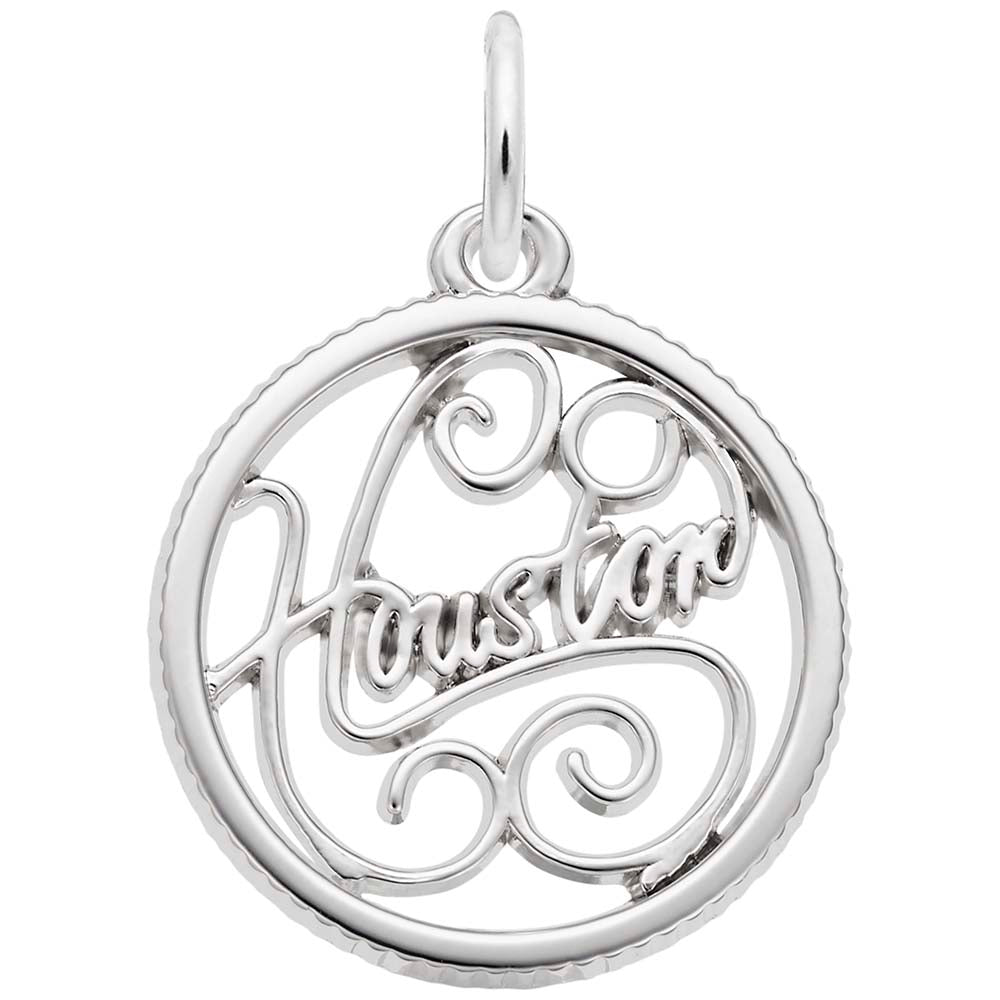 Houston Disc Charm - Travel Souvenir Jewelry for Texas Lovers 6257
