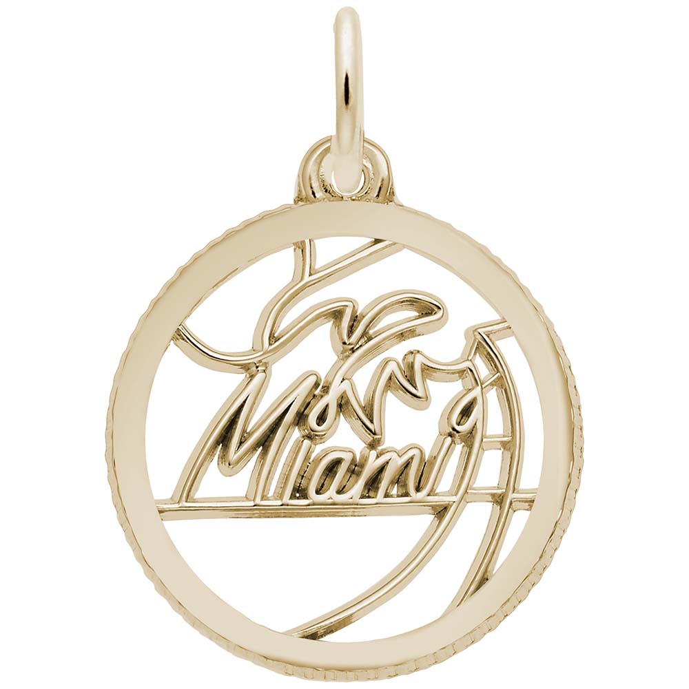 Miami Disc Charm - Travel Souvenir Jewelry for Florida Lovers 6258