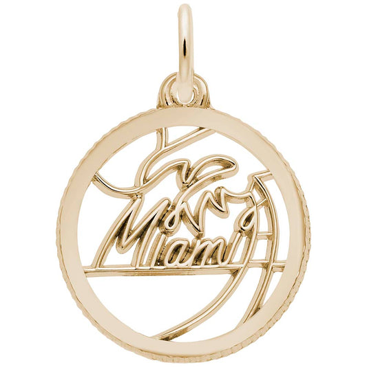 Miami Disc Charm - Travel Souvenir Jewelry for Florida Lovers 6258