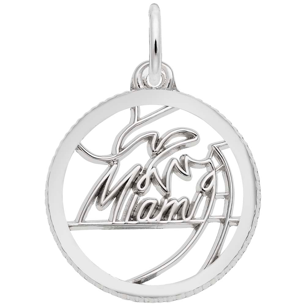 Miami Disc Charm - Travel Souvenir Jewelry for Florida Lovers 6258