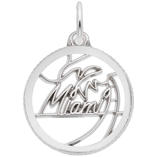 Miami Disc Charm - Travel Souvenir Jewelry for Florida Lovers 6258