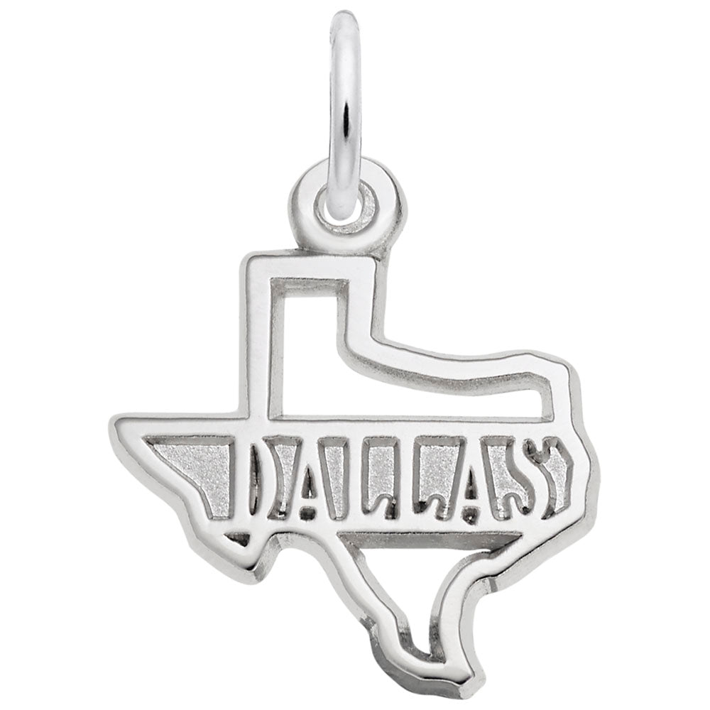 Dallas Texas Map Charm - Travel Souvenir Jewelry for Adventurers 6265