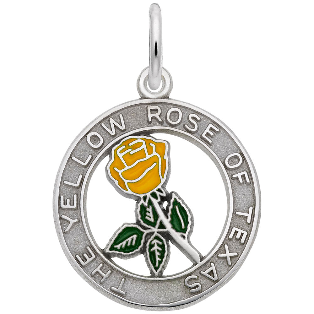 Texas Yellow Rose Charm - Travel Souvenir Jewelry for Texas Lovers 6270