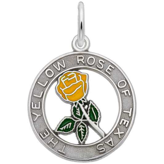 Texas Yellow Rose Charm - Travel Souvenir Jewelry for Texas Lovers 6270