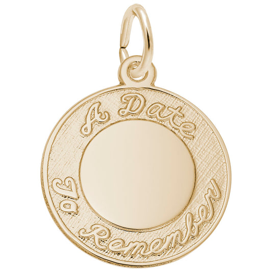 Personalized Engravable Script Disc Charm for Special Dates 6301