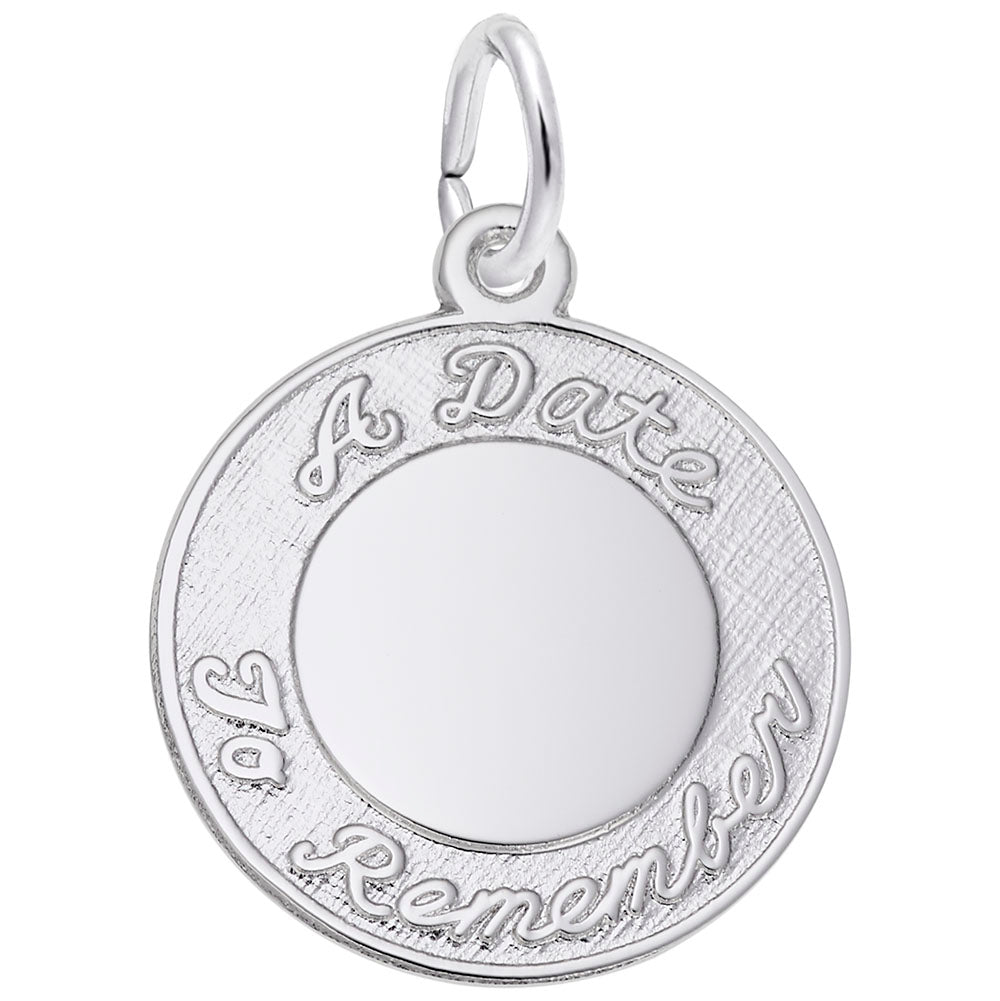 Personalized Engravable Script Disc Charm for Special Dates 6301