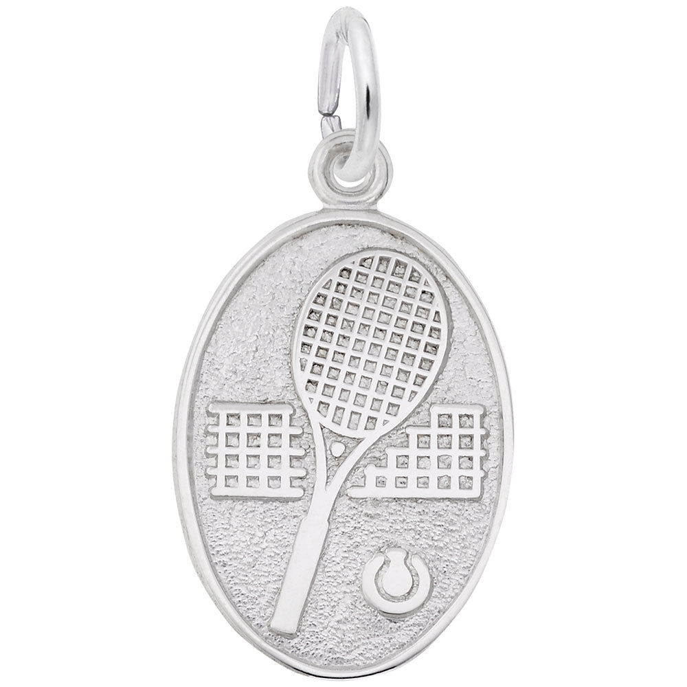 Personalized Tennis Oval Disc Charm - Perfect Sports Jewelry Gift 6307