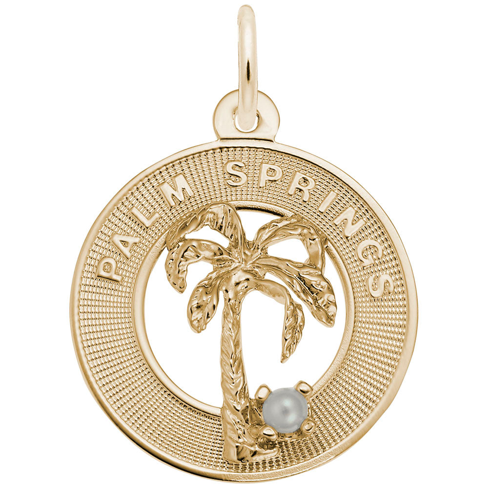 California Palm Springs Palm Tree Ring Charm for Travel Lovers 6346